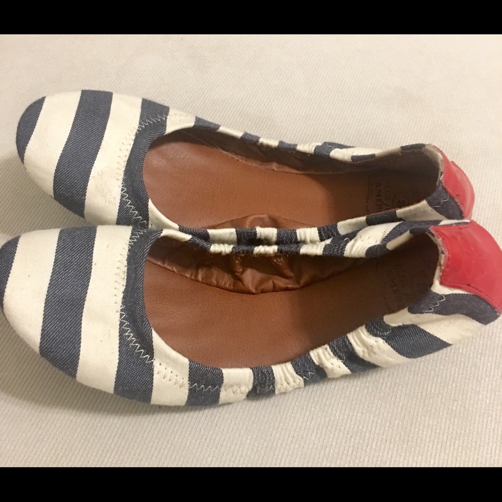 Excellent cond. Lucky Brand Striped Ballet Flats